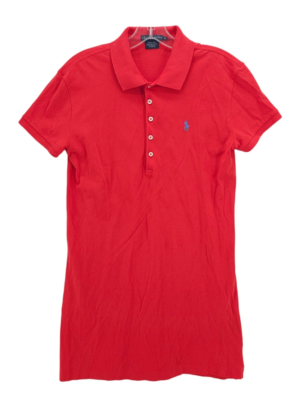 Ralph Lauren Red Polo Mini Dress with Blue Pony